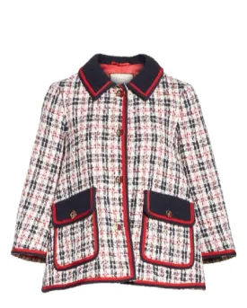 Gucci tweed embellished jacket coat in gardenia Size I 38 XS ladies