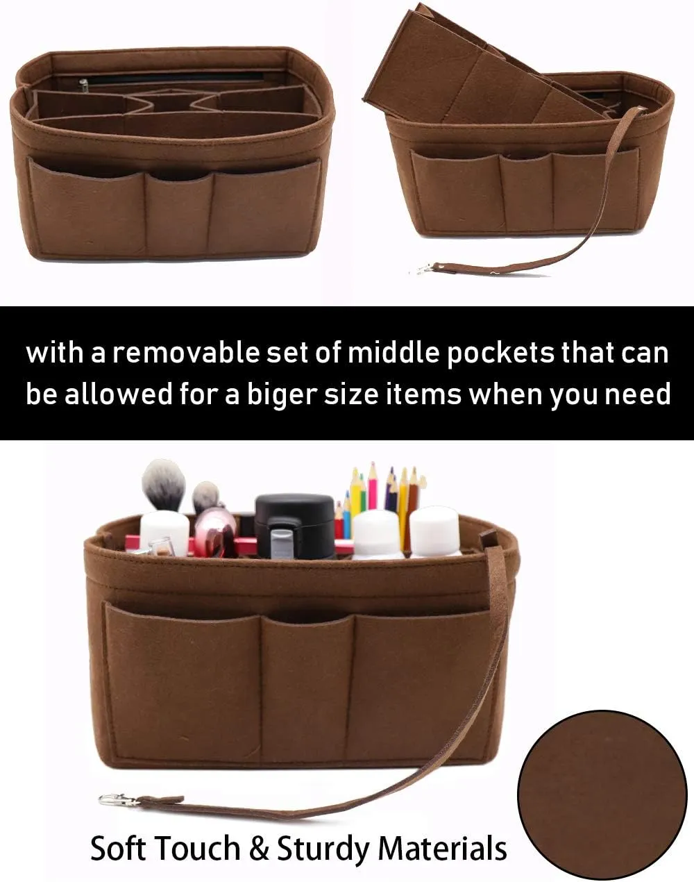 LEXSION Felt Insert Bag Organizer Bag In Bag For Handbag Purse Organizer Fits Speedy Neverful