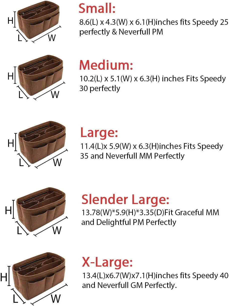 LEXSION Felt Insert Bag Organizer Bag In Bag For Handbag Purse Organizer Fits Speedy Neverful
