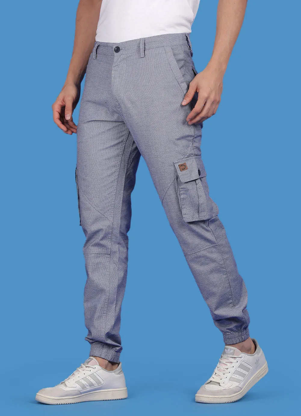 Light Blue Indigo Cotton  Slim Fit Trouser