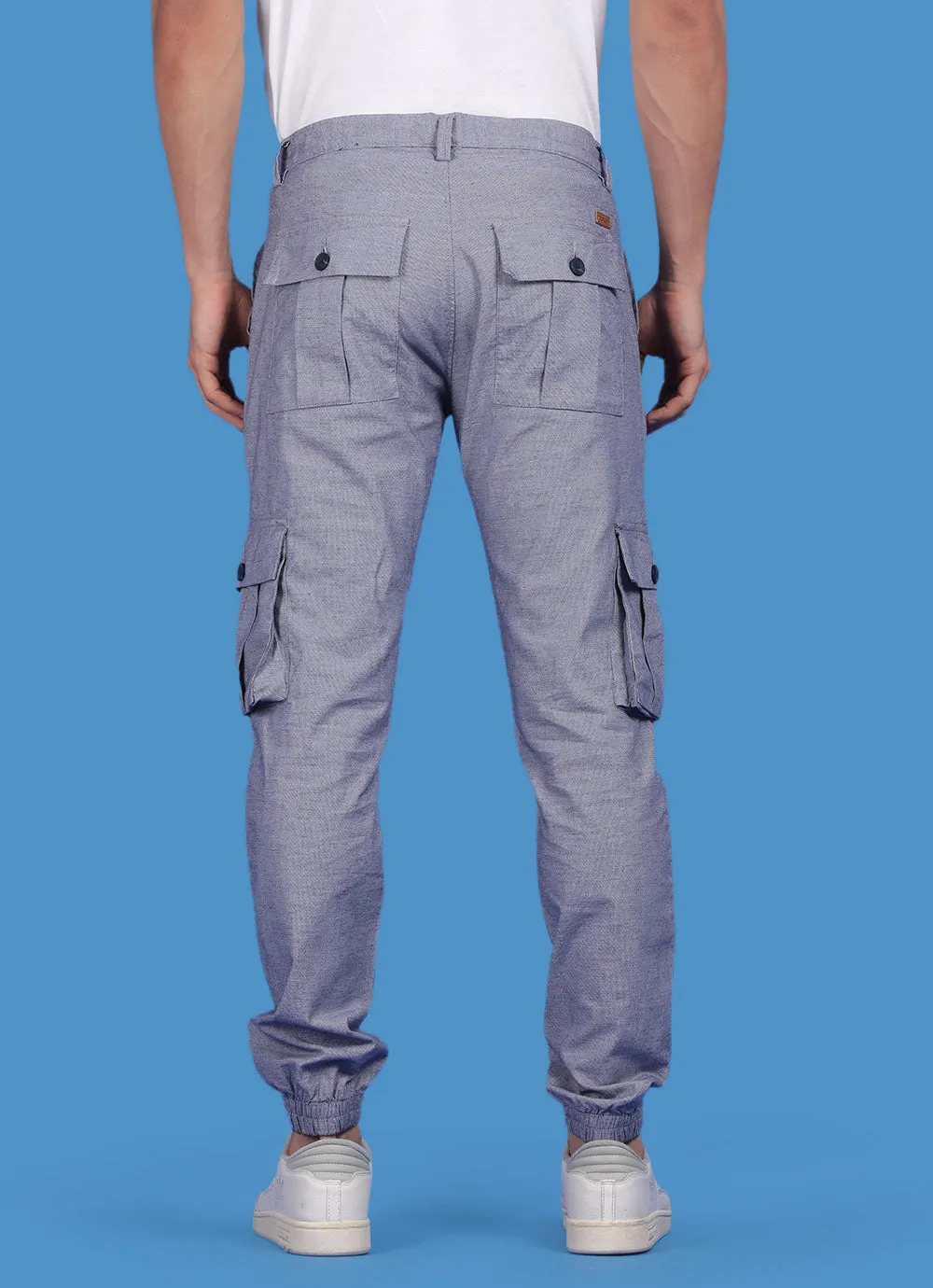 Light Blue Indigo Cotton  Slim Fit Trouser