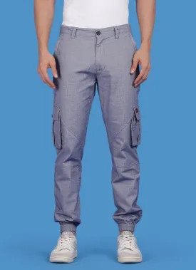 Light Blue Indigo Cotton  Slim Fit Trouser