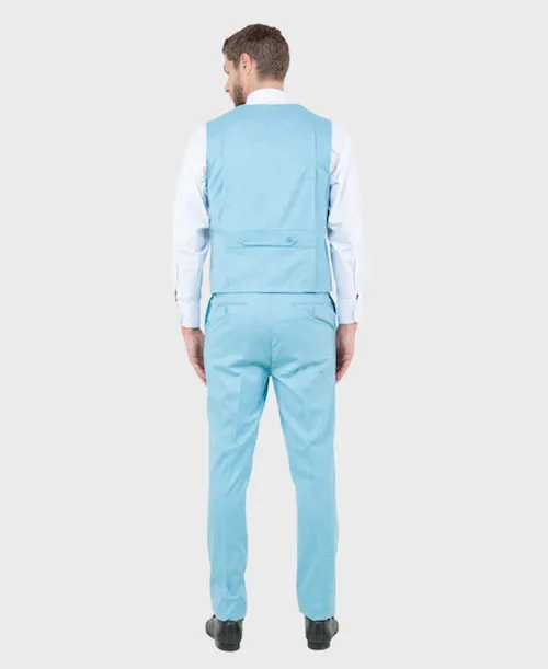 Light Blue Sharkskin Three Piece Suit