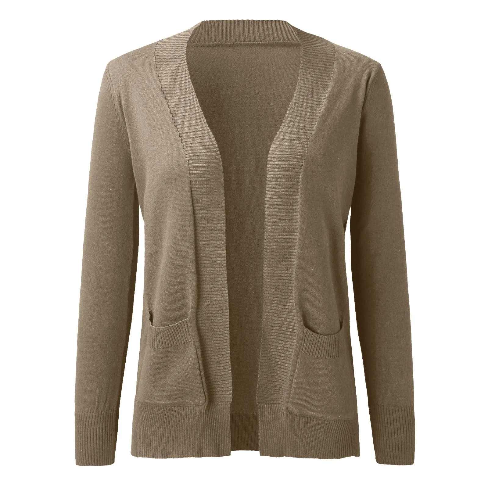 Lightweight Open Front Cardigan Sweater With Pockets