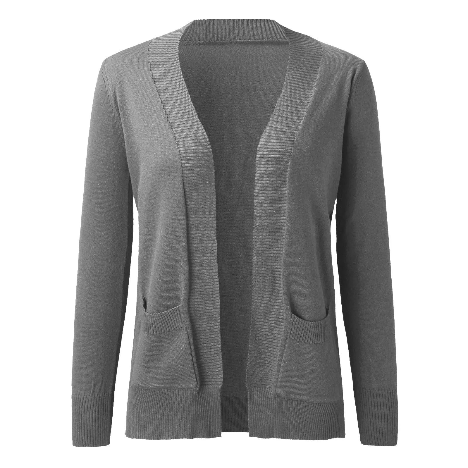 Lightweight Open Front Cardigan Sweater With Pockets