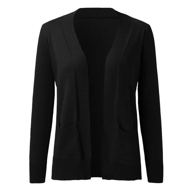 Lightweight Open Front Cardigan Sweater With Pockets