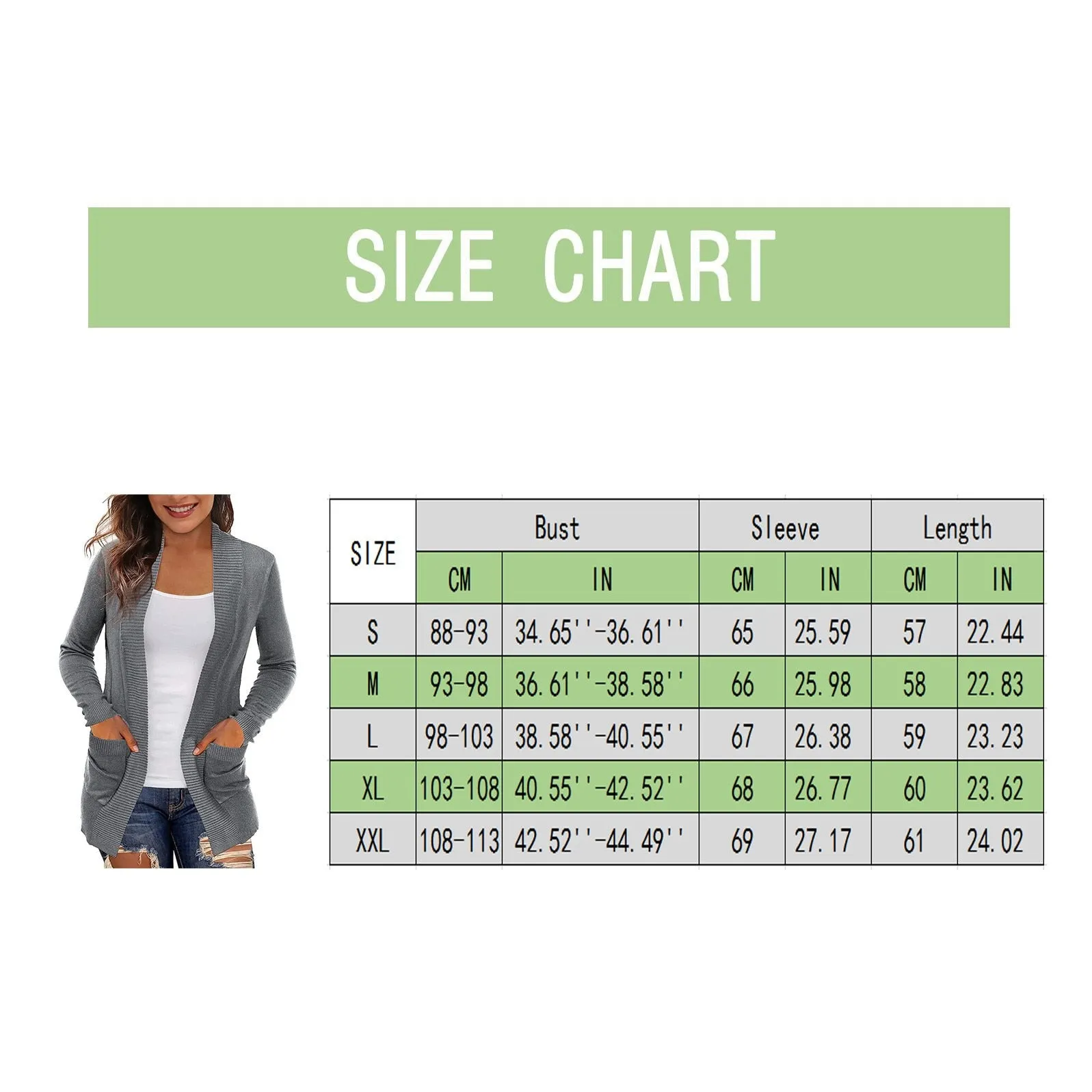 Lightweight Open Front Cardigan Sweater With Pockets