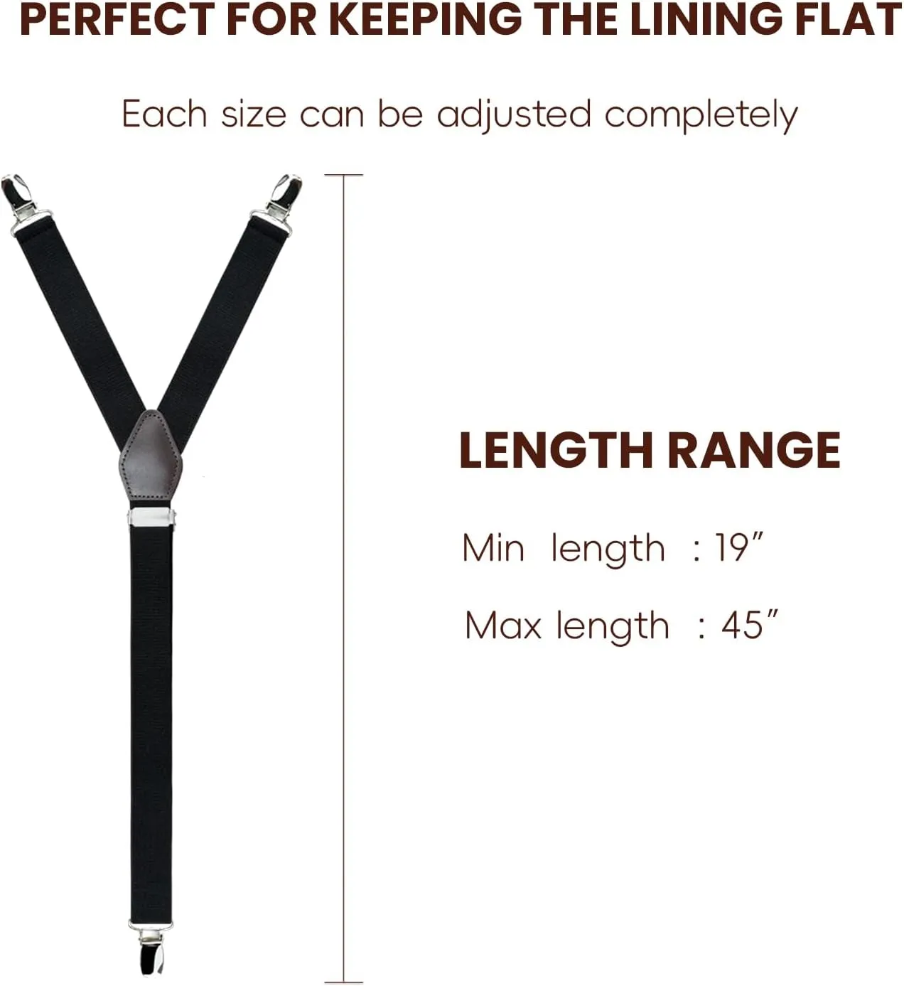 Linemoon Shirt Stays for Men Adjustable Elastic Dress Shirt Garters Holder Straps with Non-slip Clips 1 Pair