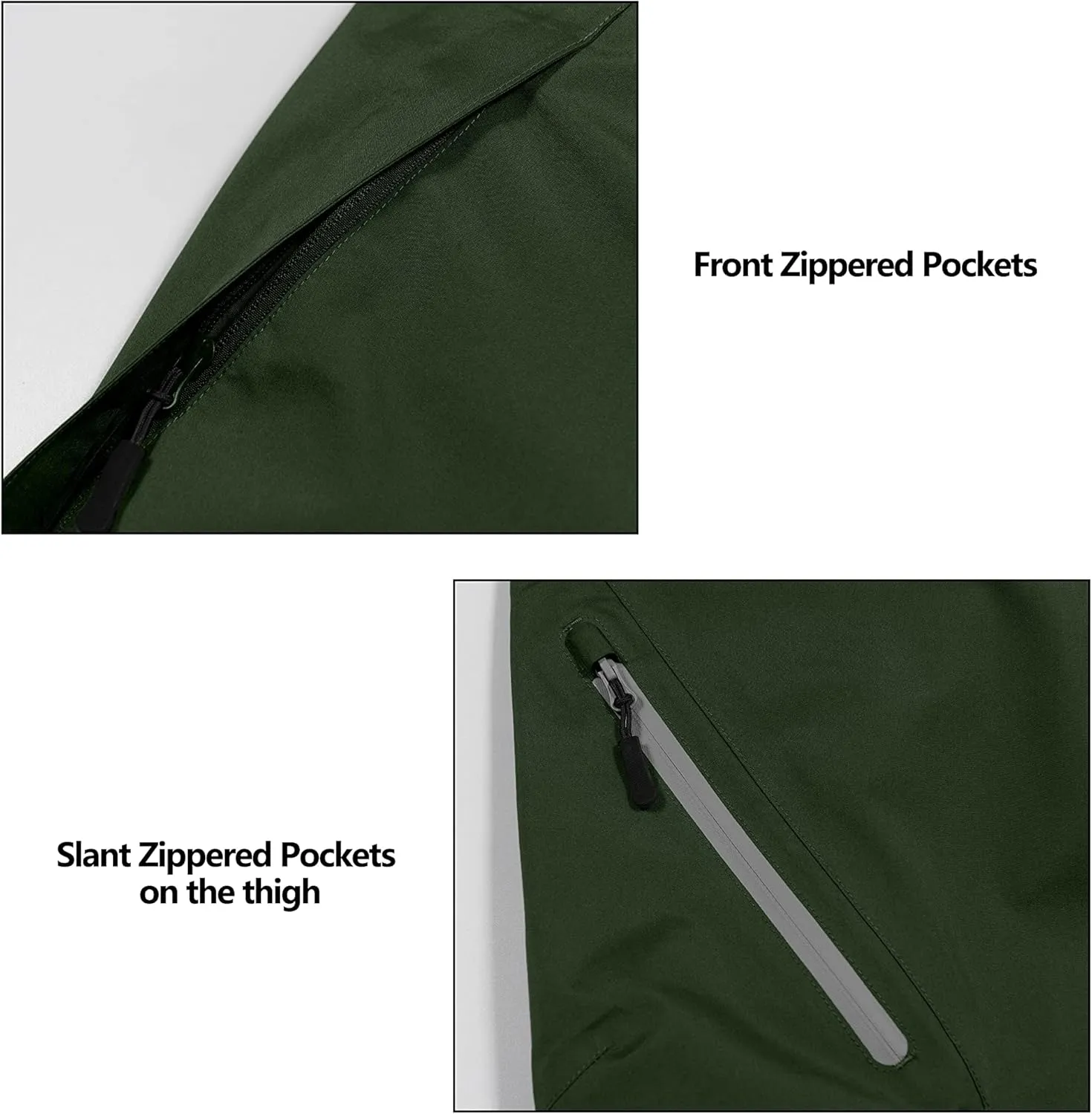 Little Donkey Andy Men's Lightweight Waterproof Rain Pants Breathable Hiking Pant for Outdoor Fishing