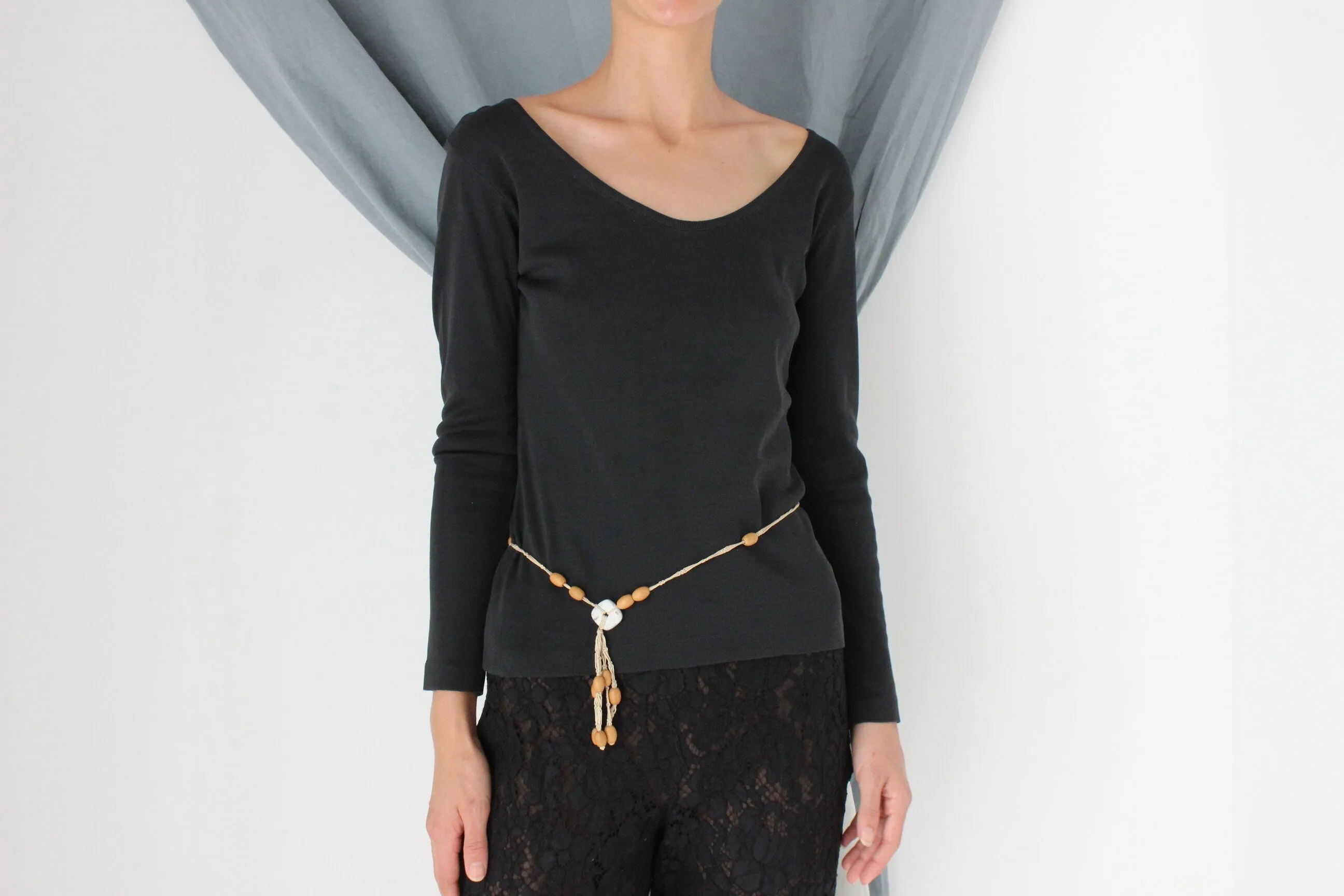 MADE IN ITALY 70s Oscalito Premium Cotton Scoop Neck Top