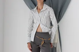 MADE IN ITALY 90s Sexy Striped Button Up Shirt by Kor@Kor