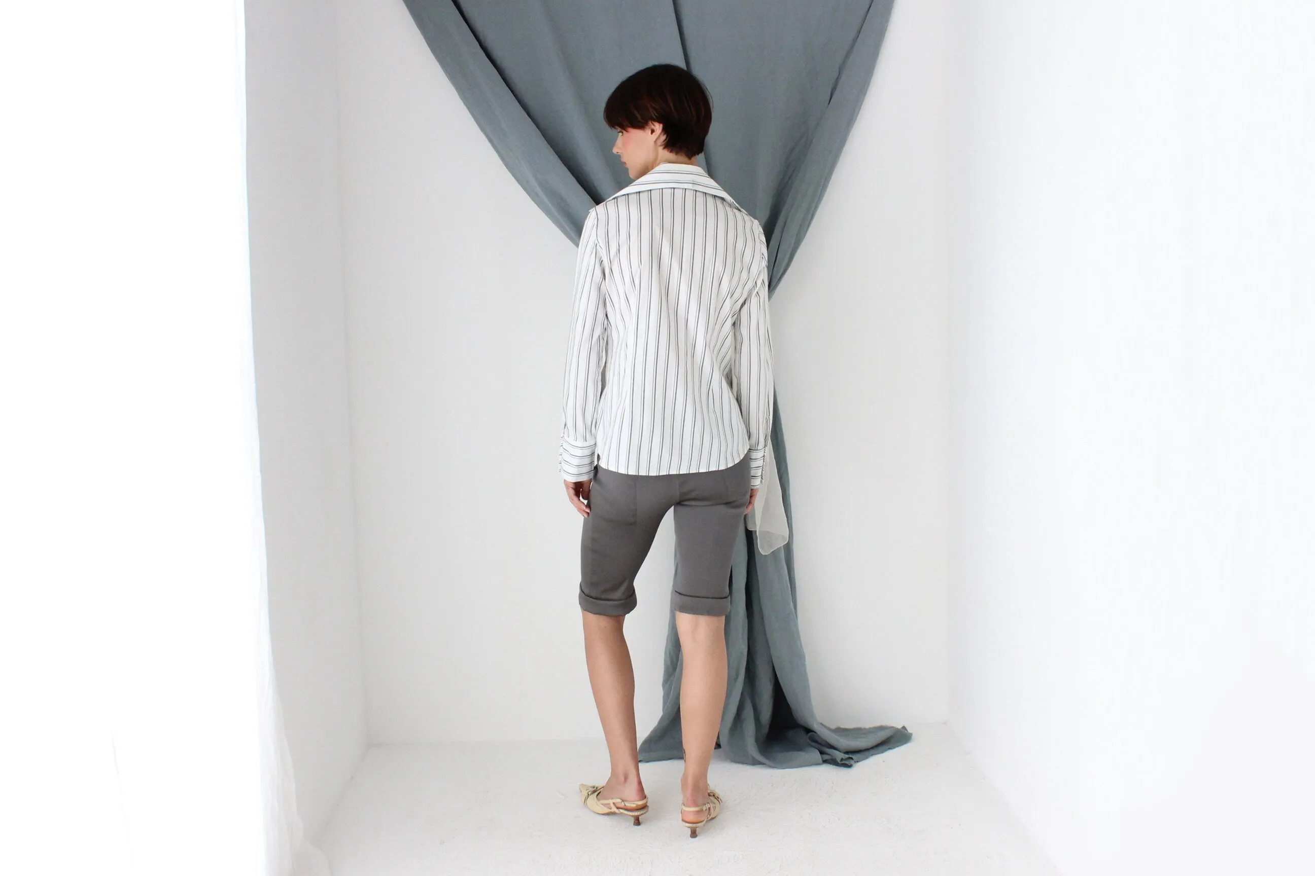 MADE IN ITALY 90s Sexy Striped Button Up Shirt by Kor@Kor