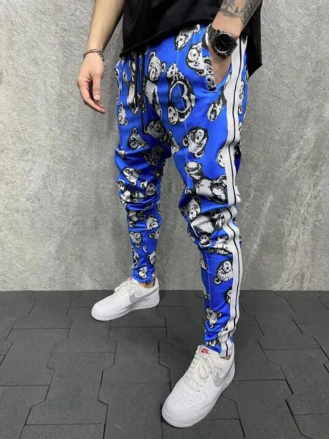 Men's Fashion 3D Printing Slim-Fit Sweatpants