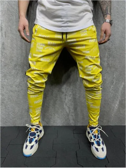 Men's Fashion 3D Printing Slim-Fit Sweatpants