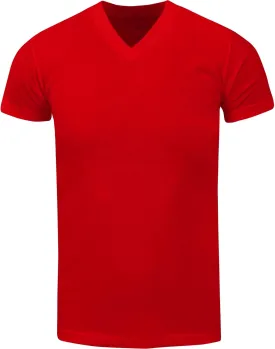 Men's Heavyweight Cotton T Shirt  Basic 6.2 Ounce Short Sleeve V Neck Plain Tee Top Tshirts Regular Big and Tall Size