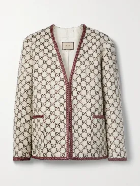 Metallic cotton-blend tweed jacket