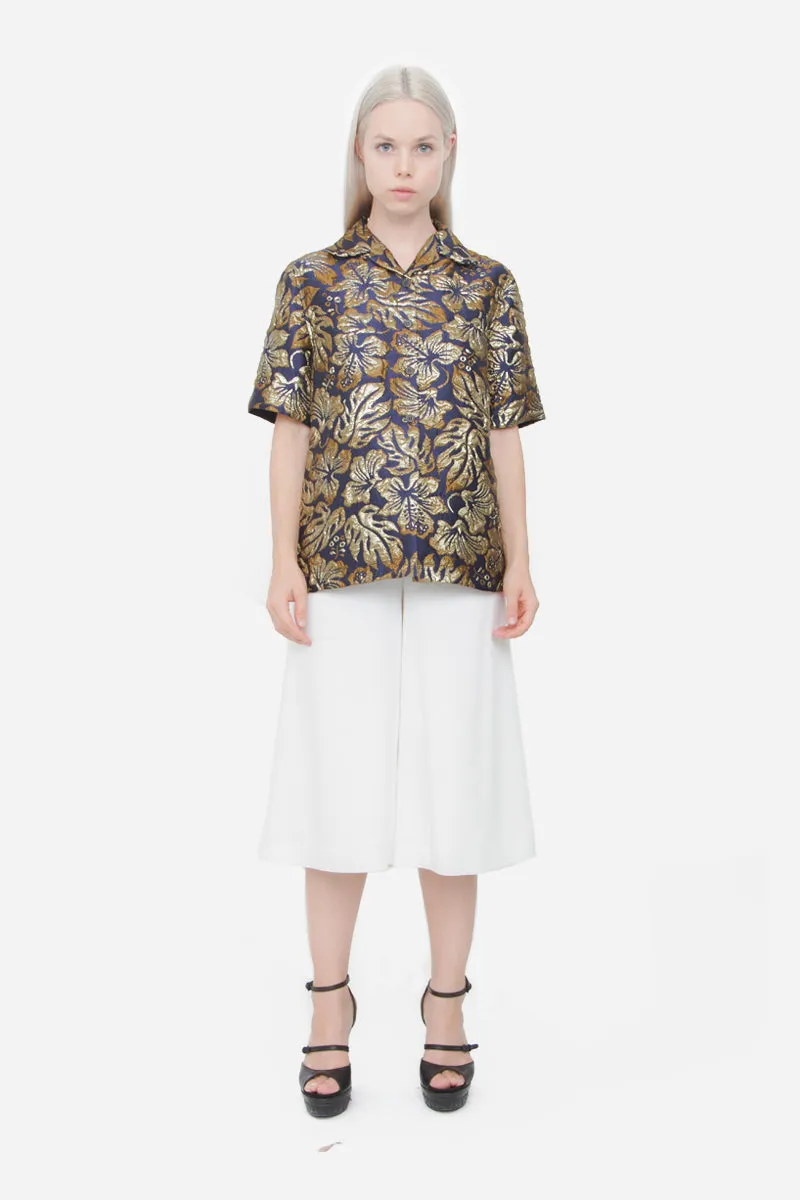 METALLIC JACQUARD TOP WITH TAGS