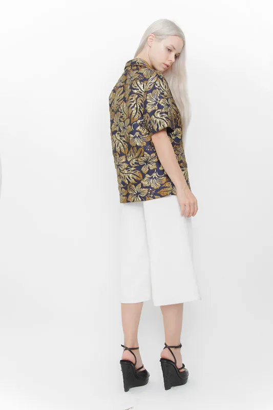 METALLIC JACQUARD TOP WITH TAGS