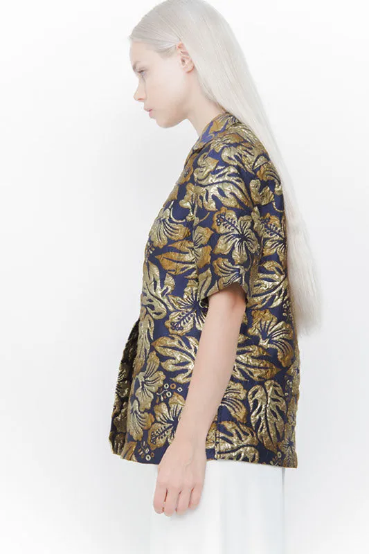 METALLIC JACQUARD TOP WITH TAGS