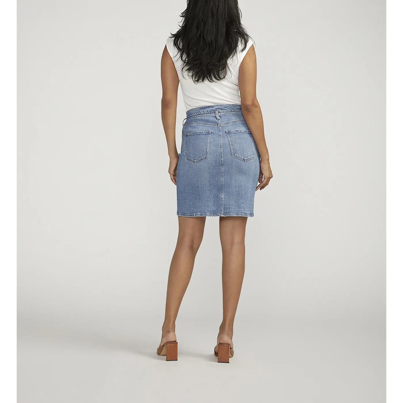 Mid Blue Knee-Length Skirt