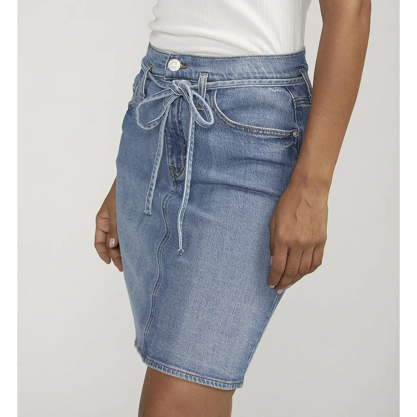 Mid Blue Knee-Length Skirt