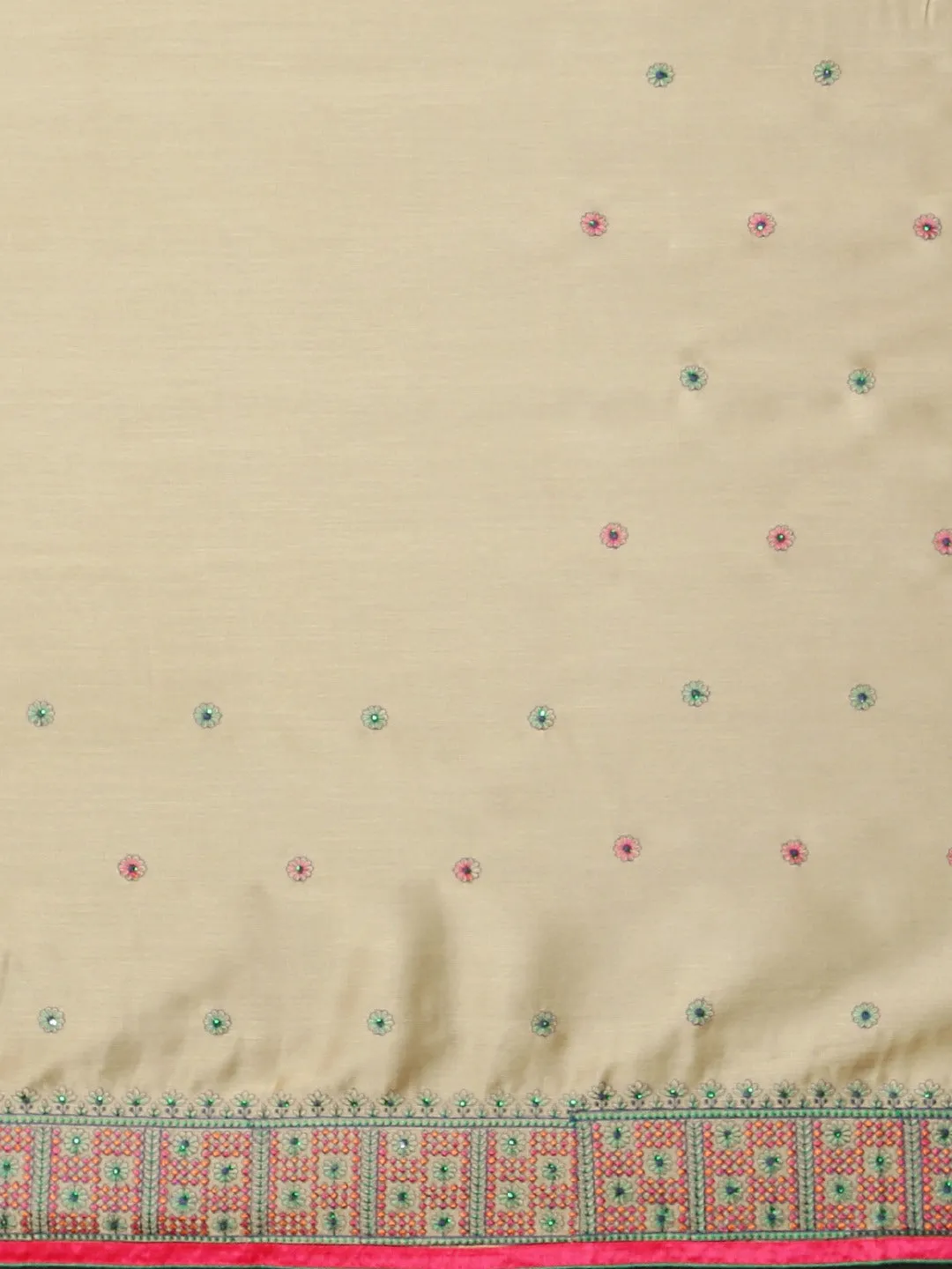 Neeru's Beige Color Chiffon Fabric Saree