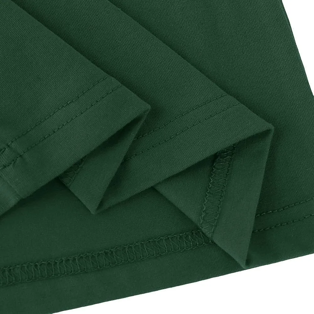 Noomelfish Girls 2 Pack Knee Length Pencil Skirts Plain Stretch Cotton Modest Skirt (5-14 Years)