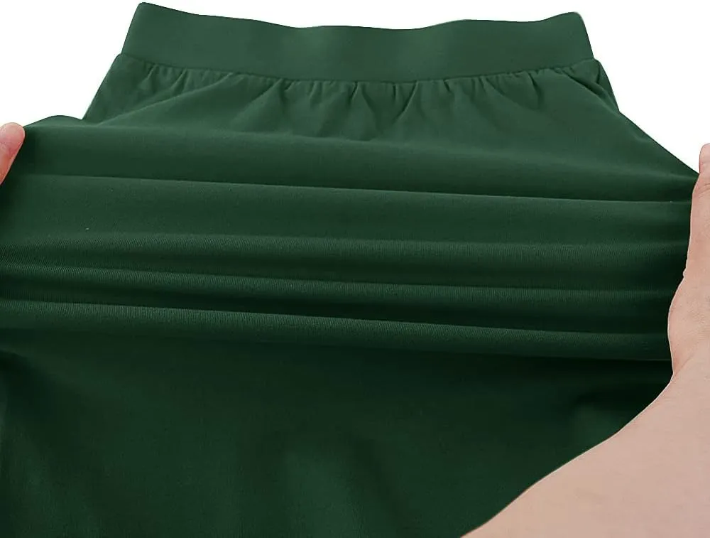 Noomelfish Girls 2 Pack Knee Length Pencil Skirts Plain Stretch Cotton Modest Skirt (5-14 Years)