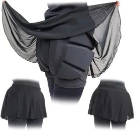 Padded Skating Shorts Protective Crash Pants Built-in Mash Skirt Covering Tailbone Hip Butt Pad
