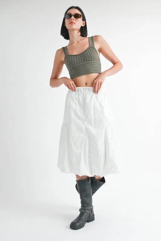 PARACHUTE BUBBLE MIDI SKIRT