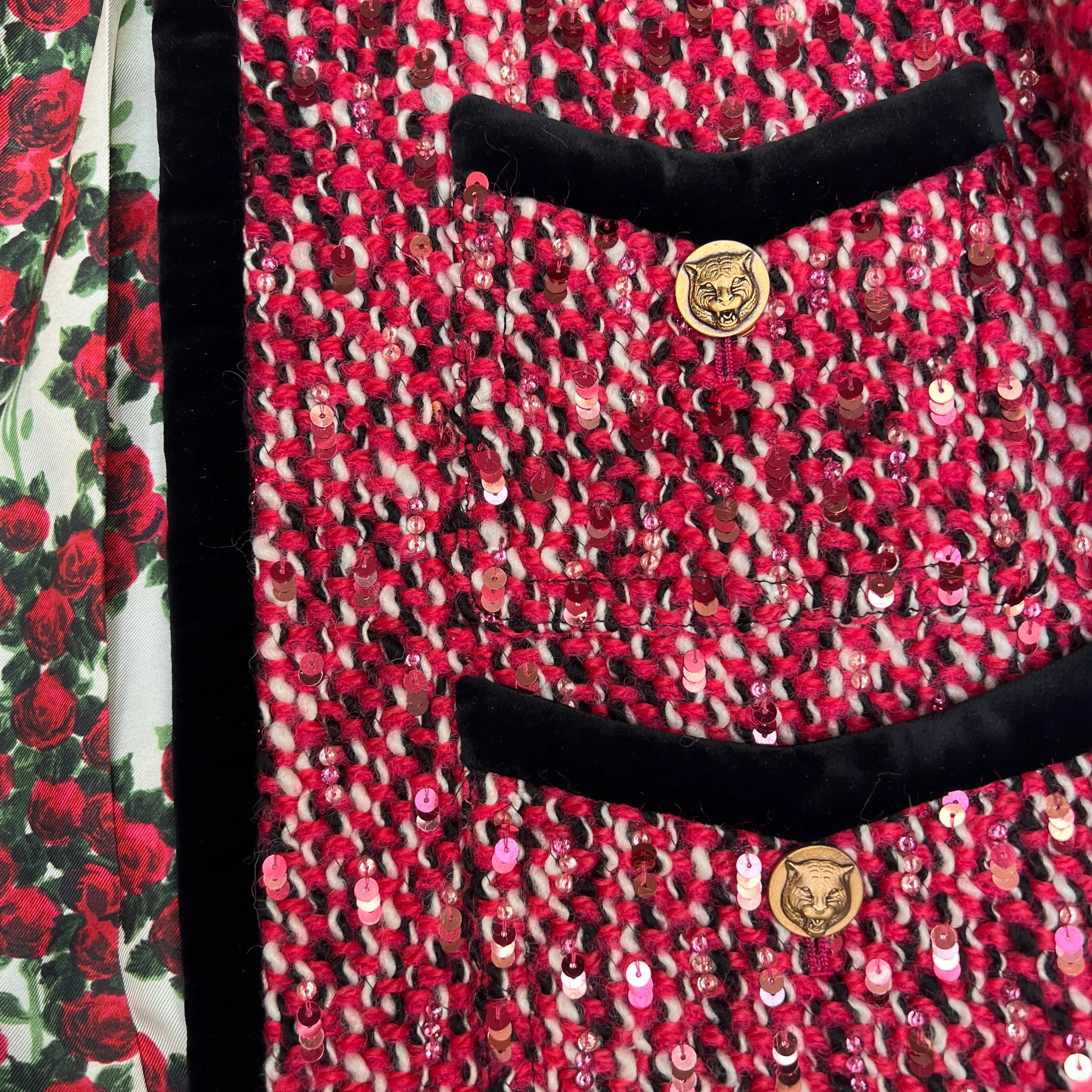 Pink Tweed & Sequins - M