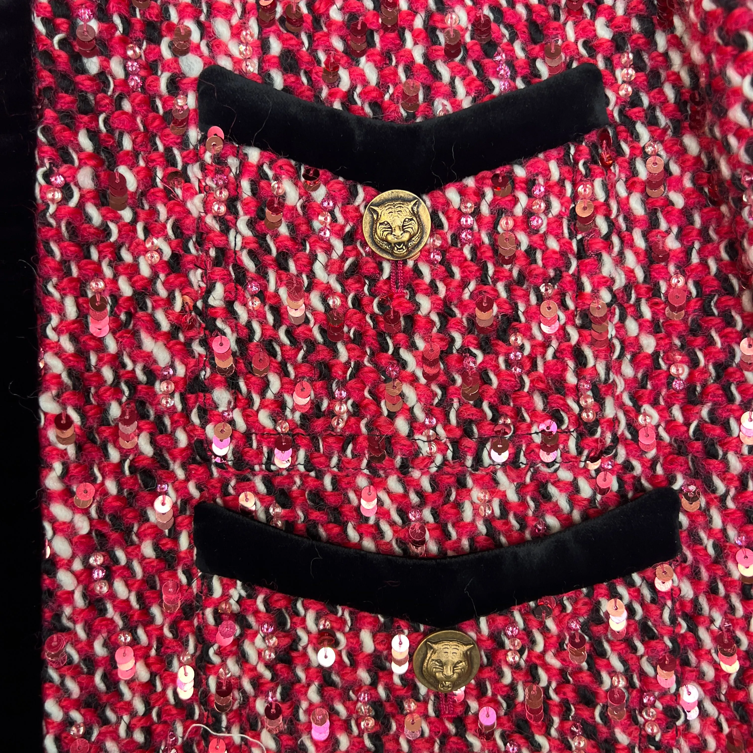 Pink Tweed & Sequins - M
