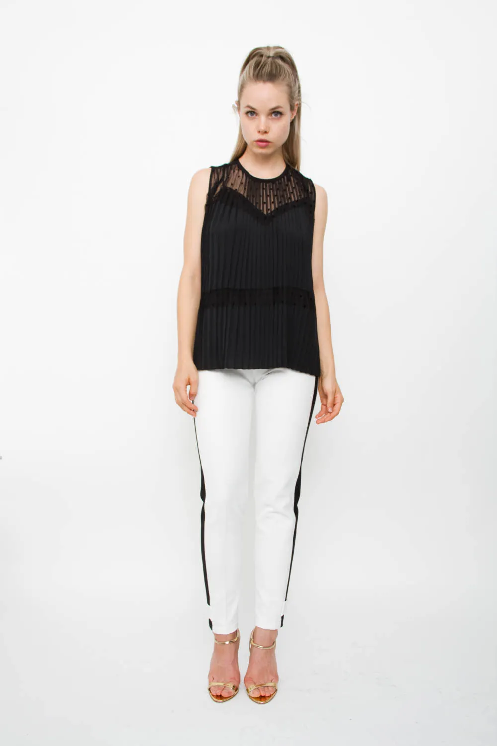PLEATED SILK TOP