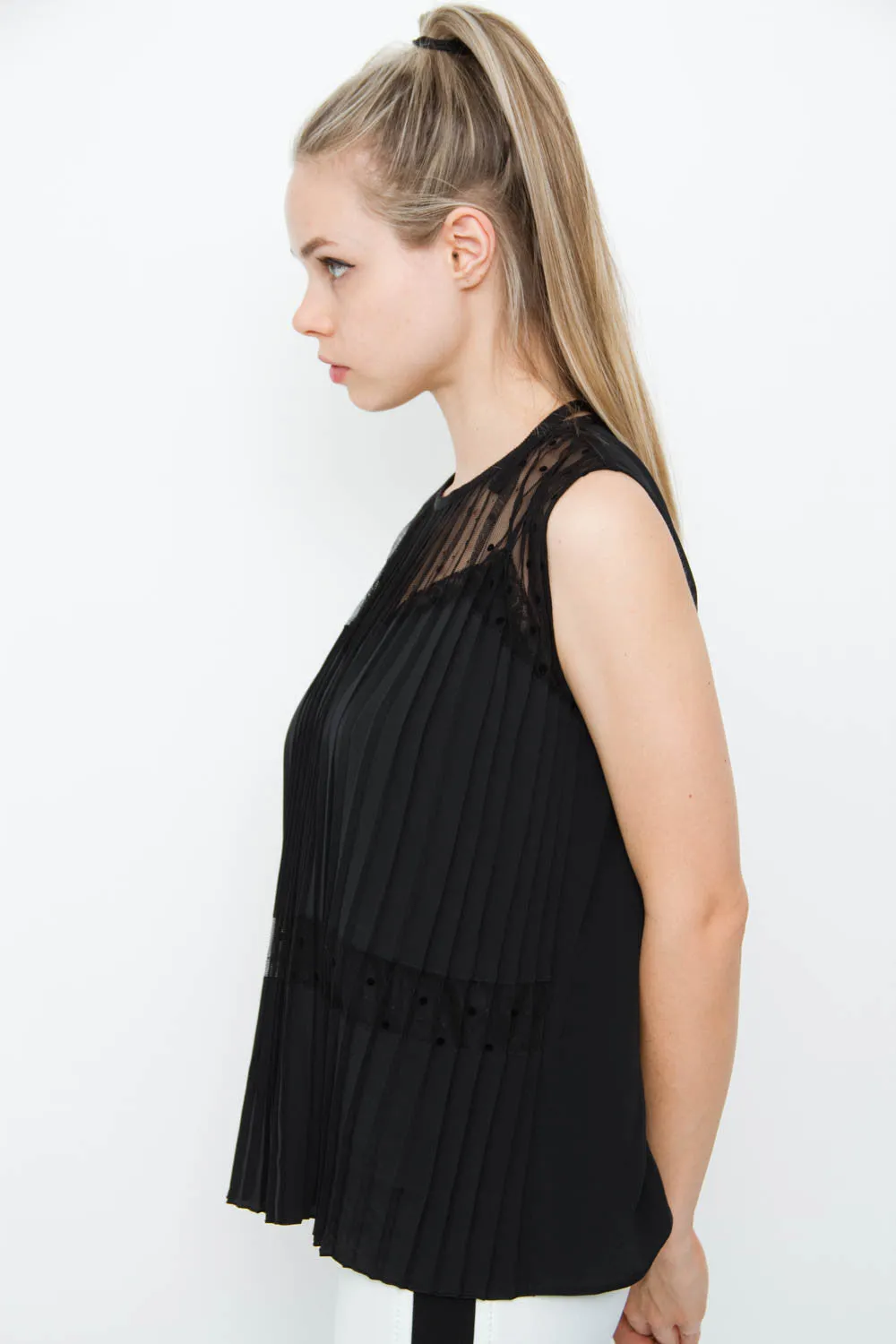 PLEATED SILK TOP