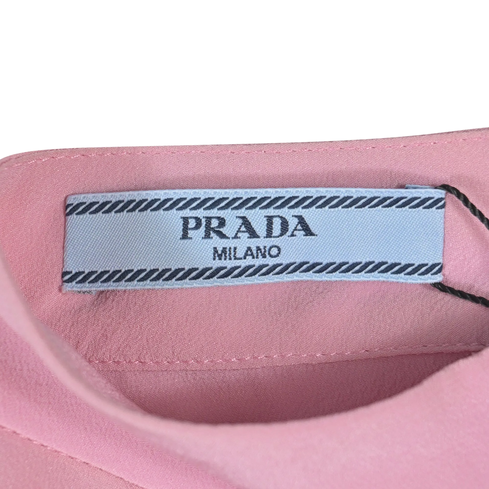 Prada Bow-Embellished Crepe De Chine Blouse in Pink Silk