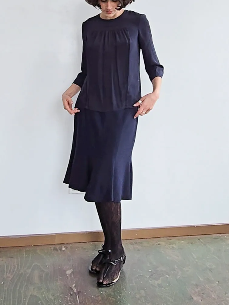 Prada Navy Silk Blouse (M)