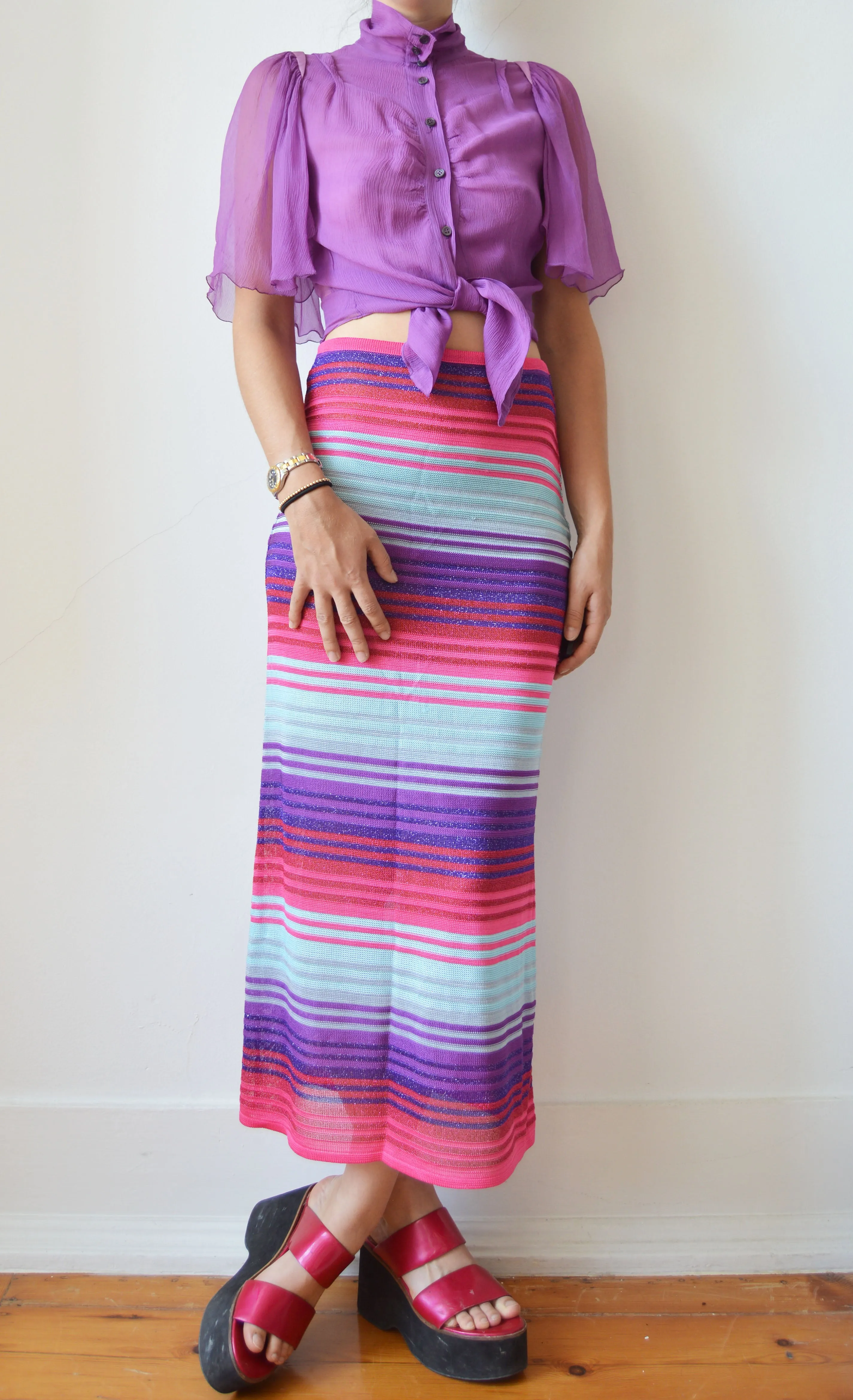 Prada Purple Silk Blouse