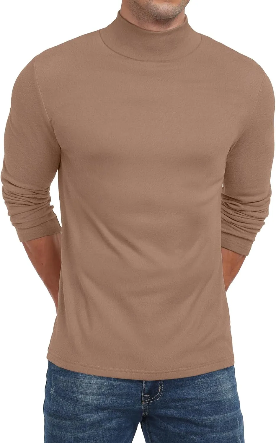 Sailwind Men's Mock Turtleneck Long Sleeve T Shirts Basic Slim Fit Pullover Sweater Thermal Lightweight Tees