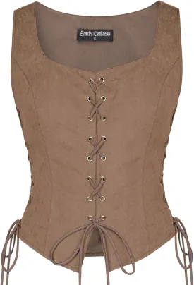 Scarlet Darkness Renaissance Vest for Women Lace Up Medieval Vest Pirate Costume
