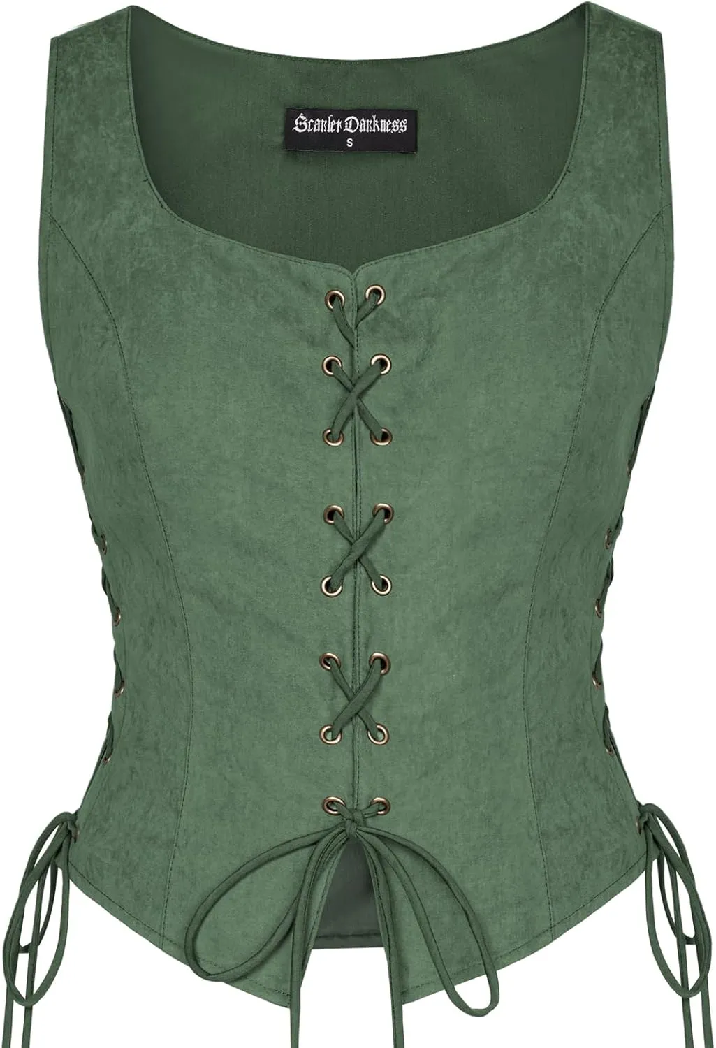 Scarlet Darkness Renaissance Vest for Women Lace Up Medieval Vest Pirate Costume
