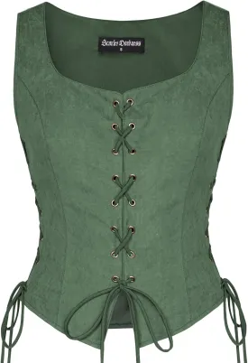 Scarlet Darkness Renaissance Vest for Women Lace Up Medieval Vest Pirate Costume