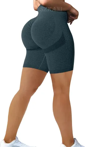 Scrunch Butt Lifting Seamless Shorts for Women High Waist Tummy Control Workout Biker Shorts Ruched Booty Lifting Leggings