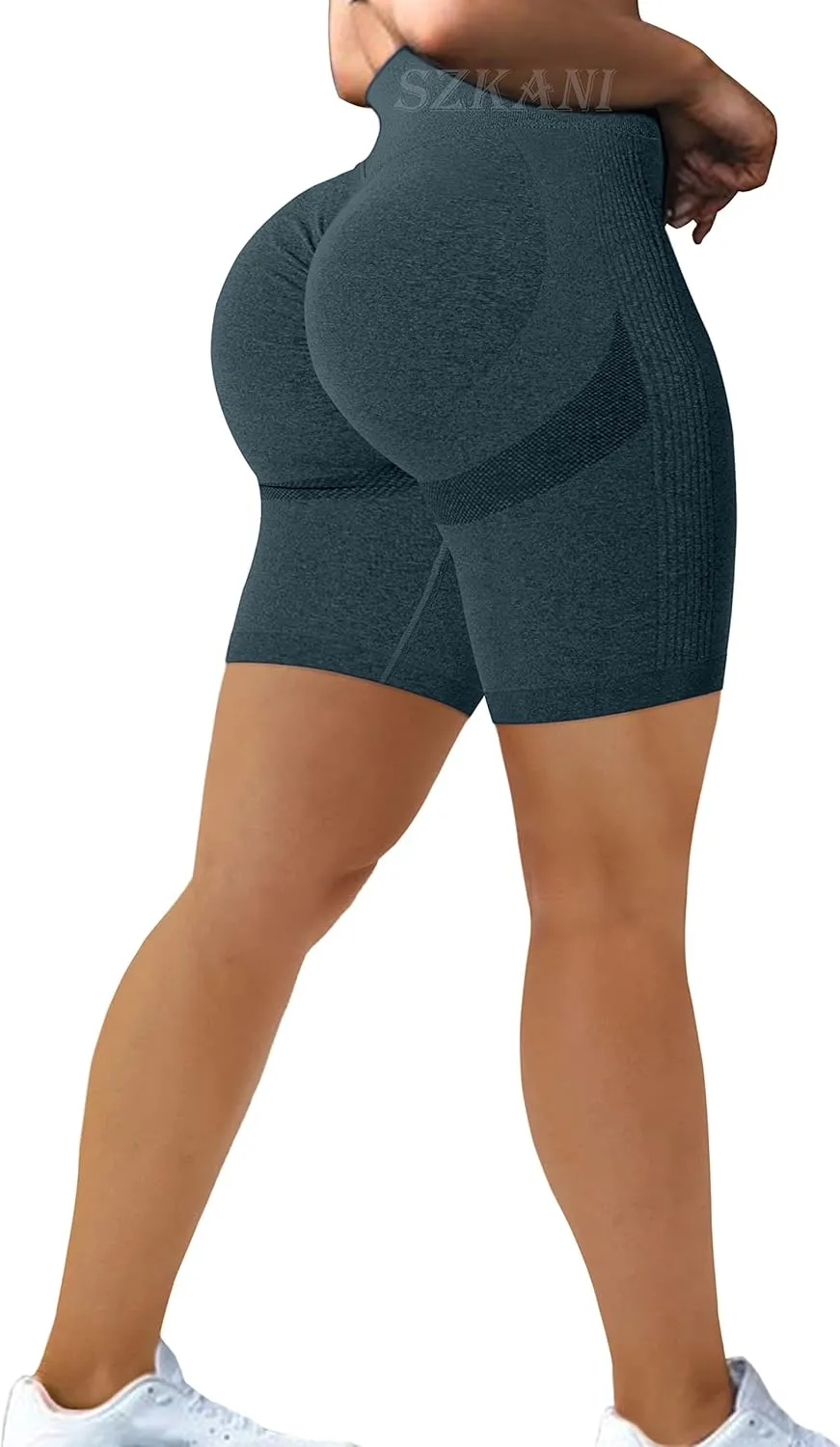 Scrunch Butt Lifting Seamless Shorts for Women High Waist Tummy Control Workout Biker Shorts Ruched Booty Lifting Leggings