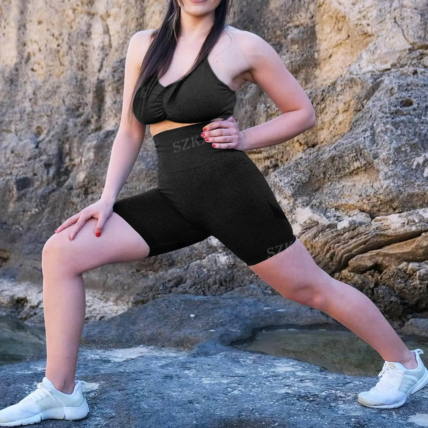 Scrunch Butt Lifting Seamless Shorts for Women High Waist Tummy Control Workout Biker Shorts Ruched Booty Lifting Leggings