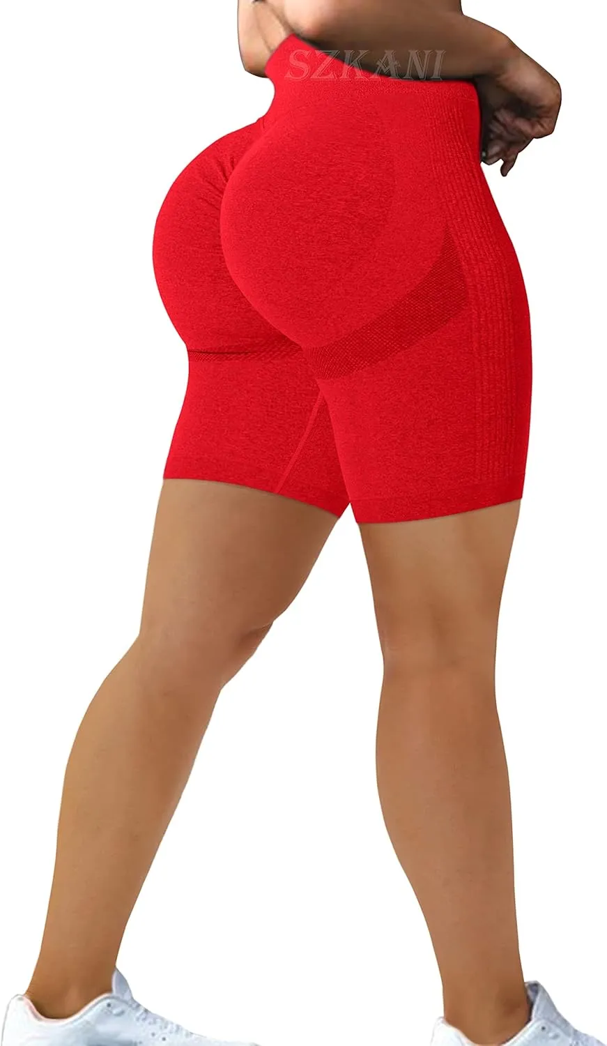 Scrunch Butt Lifting Seamless Shorts for Women High Waist Tummy Control Workout Biker Shorts Ruched Booty Lifting Leggings