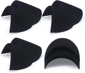 SEMINI 4 Pairs Black Covered Set-in Shoulder Pads Sewing Foam Pads for Blazer Suit Coat Jacket Clothes