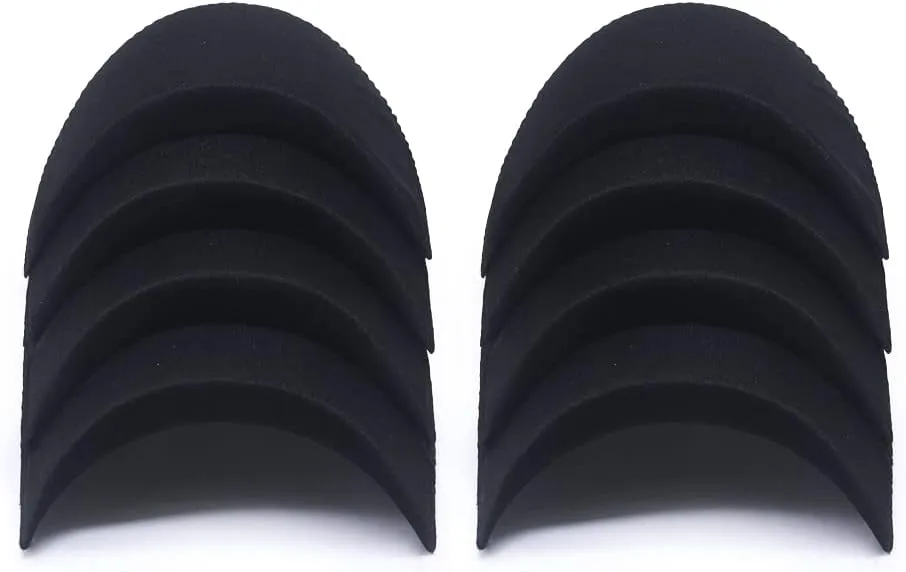 SEMINI 4 Pairs Black Covered Set-in Shoulder Pads Sewing Foam Pads for Blazer Suit Coat Jacket Clothes