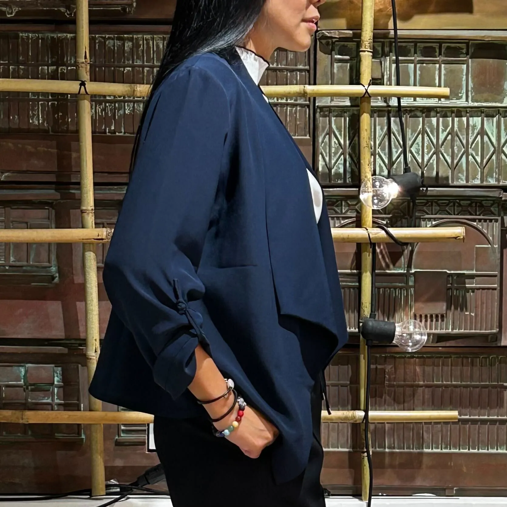 Silk Lightweight Cardigan, Midnight Blue