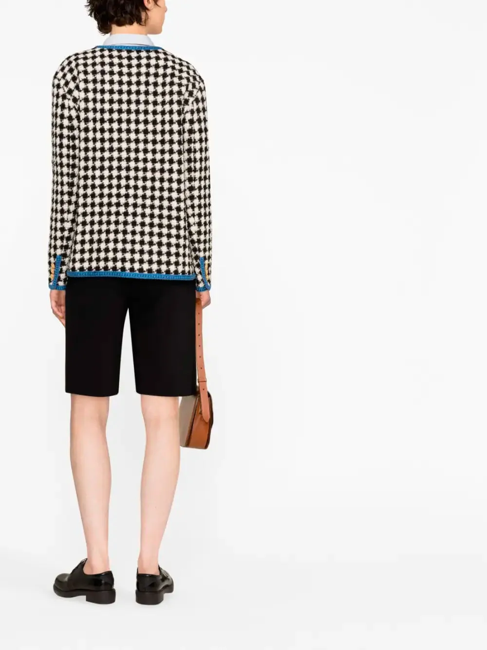 Single-breasted contrasting tweed jacket