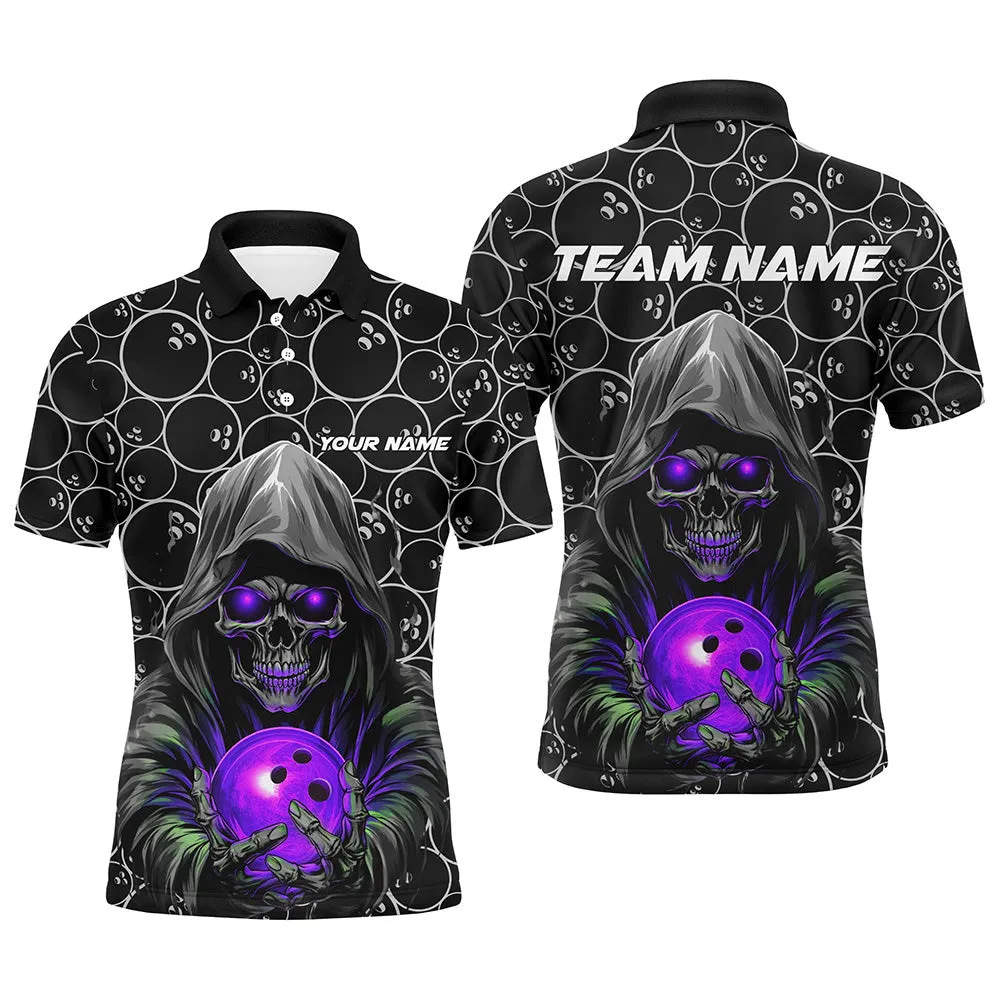 Skull Bowling League Team Multicolor Option Customized Name 3D Shirt, Gift for Bowling Lovers